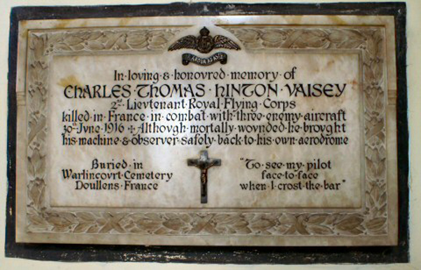 Charles Vaisey memorial